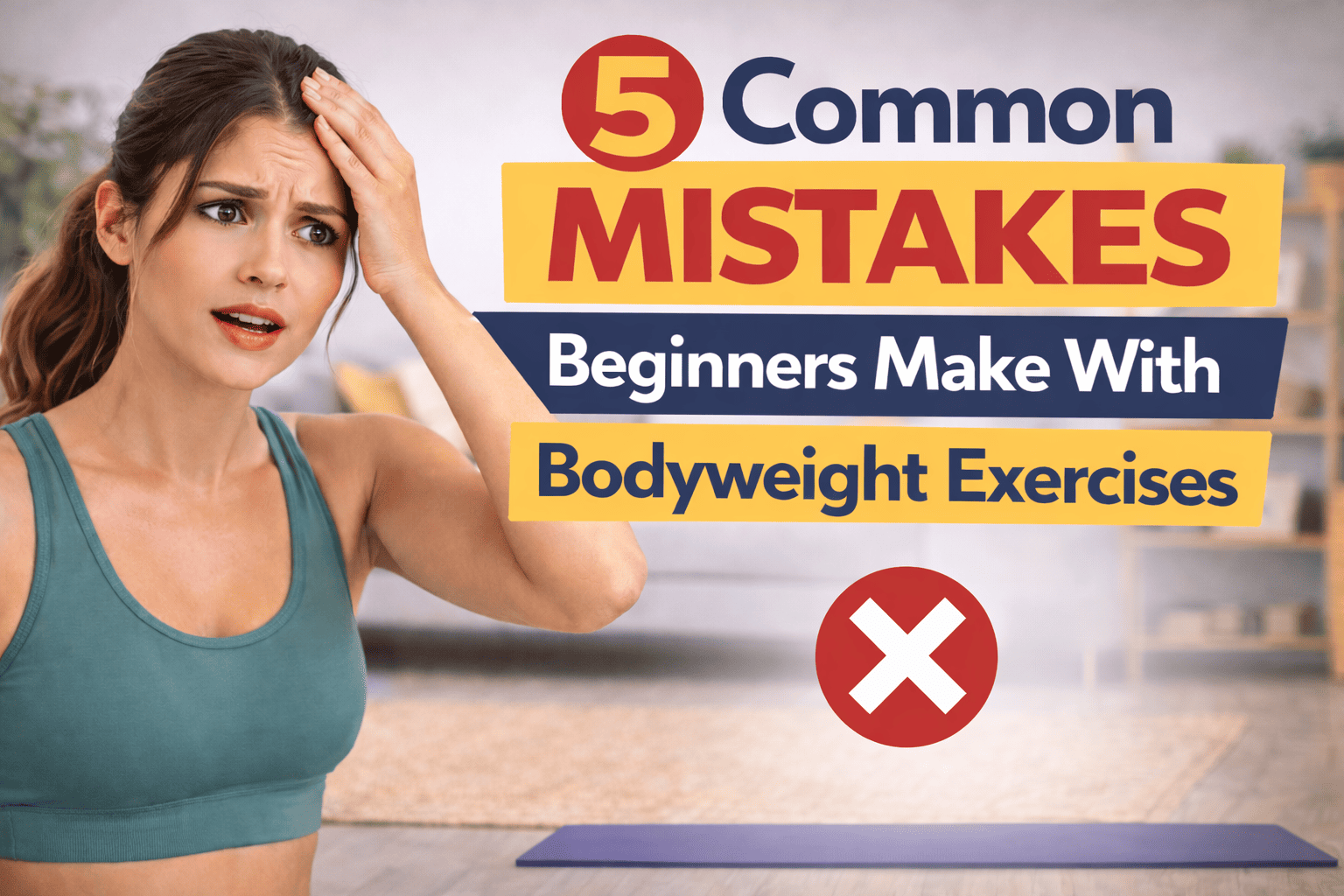woman looking at 5 common mistakes beginners make with bodyweight exercises