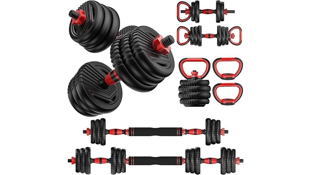 adjustable 5 in 1 dumbbell set