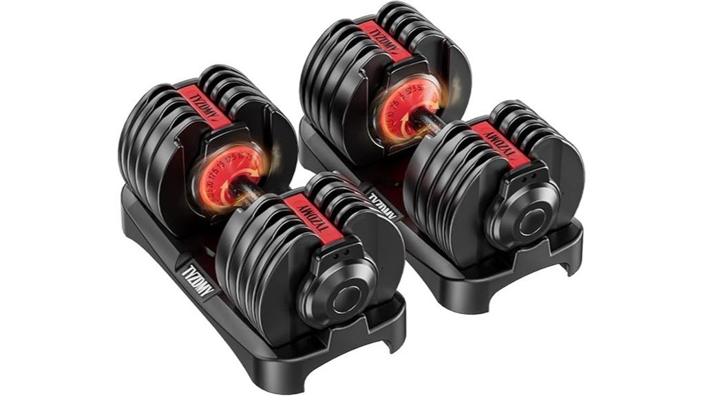 adjustable dumbbells 105 lb pair