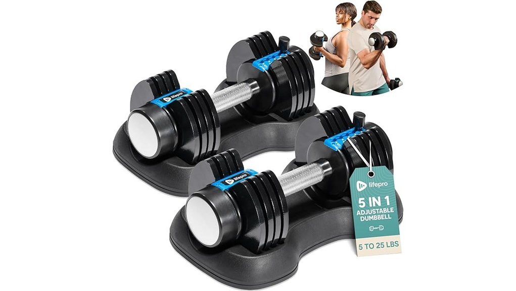 lifepro adjustable dumbbells set